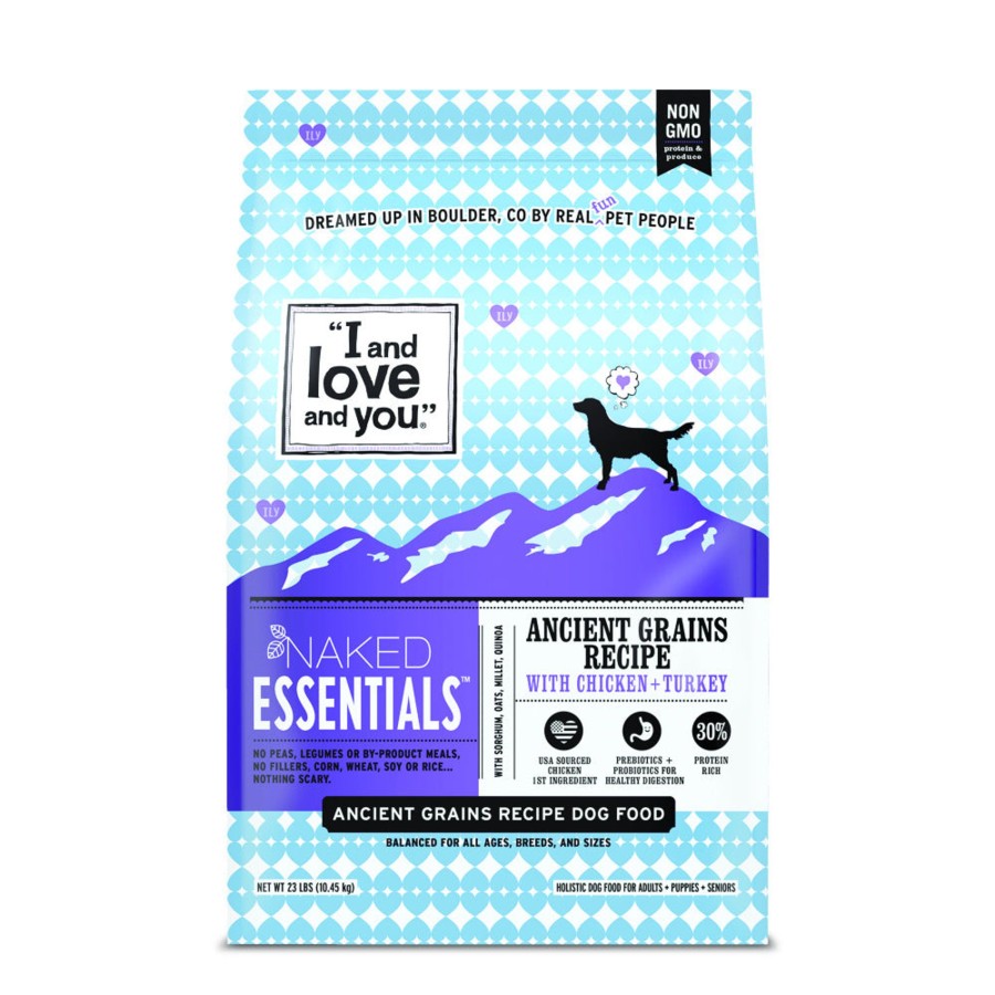 Dog I and Love and You Dry Food | I And Love And You Naked Essentials Ancient Grain Chicken & Turkey Recipe Dry Dog Food