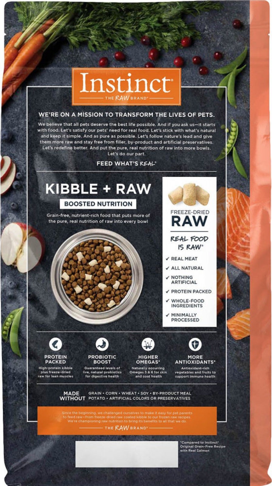 Dog Nature's Variety Freeze Dried | Instinct Raw Boost Grain Free Real Salmon Recipe Dog Food