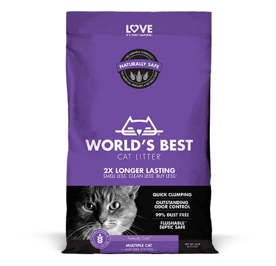 Cat World's Best | World'S Best Lavender Scented Multiple Cat Clumping Formula Cat Litter