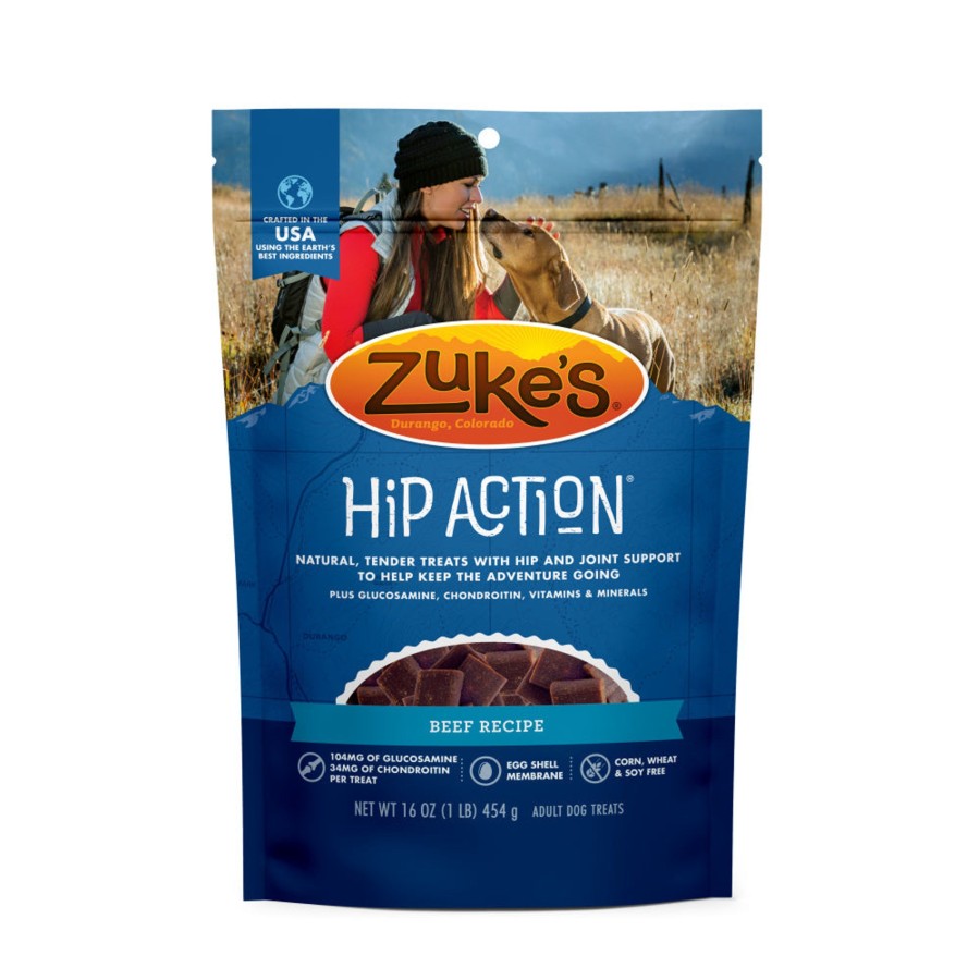 Dog Zukes | Zukes Hip Action Beef Dog Treats With Glucosamine And Chondroitin