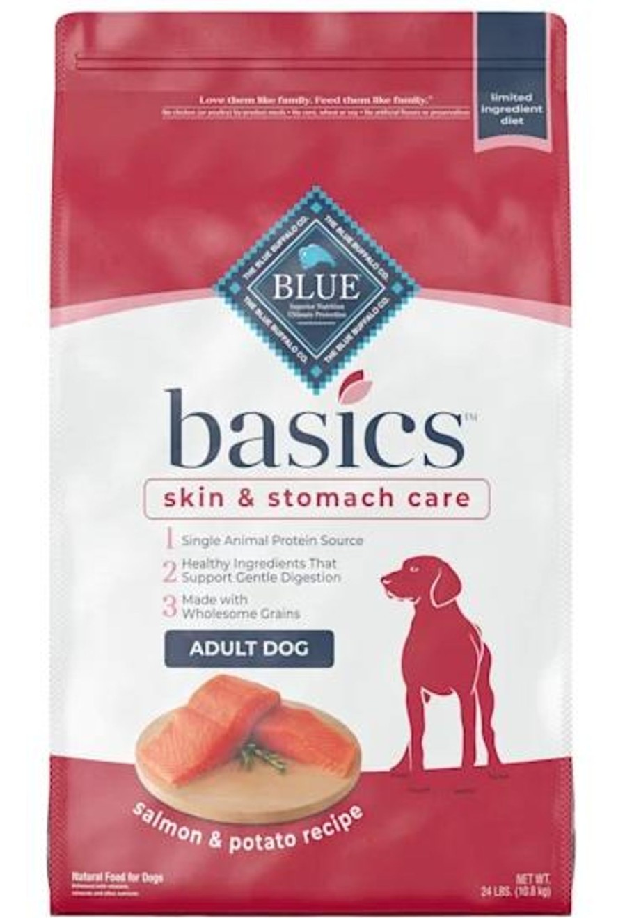 Dog Blue Buffalo Dry Food | Blue Buffalo Basics Adult Skin & Stomach Care Salmon & Potato Recipe Dry Dog Food