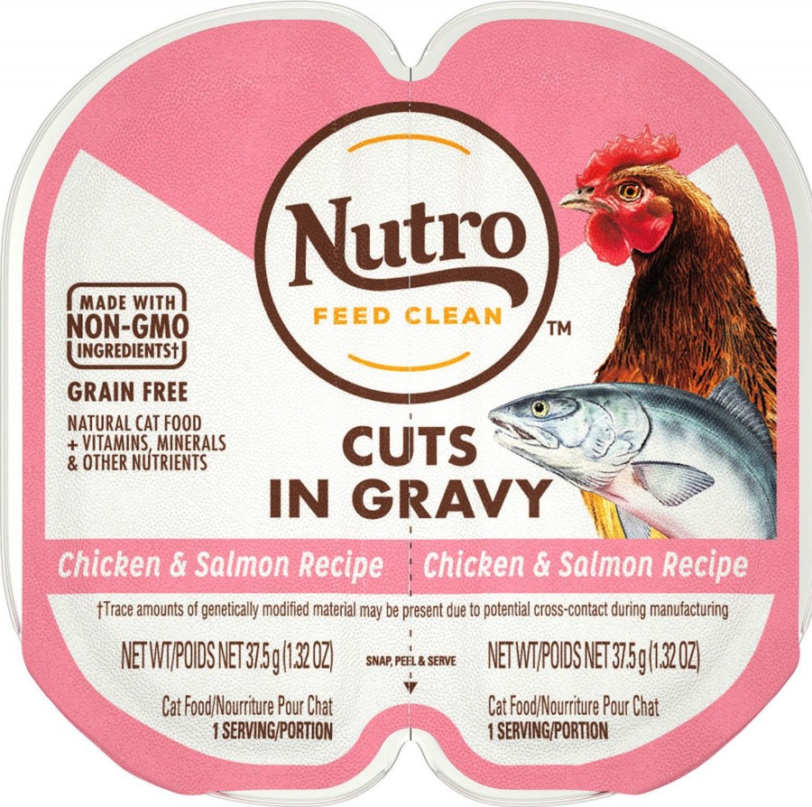 Cat Nutro Wet Food | Nutro Perfect Portions Adult Grain Free Salmon & Chicken Pate Wet Cat Food Trays