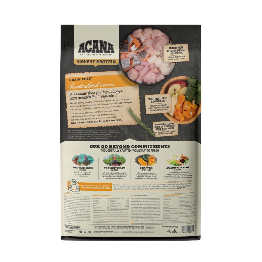 Dog ACANA | Acana Highest Protein Dry Dog Food Meadowland Recipe