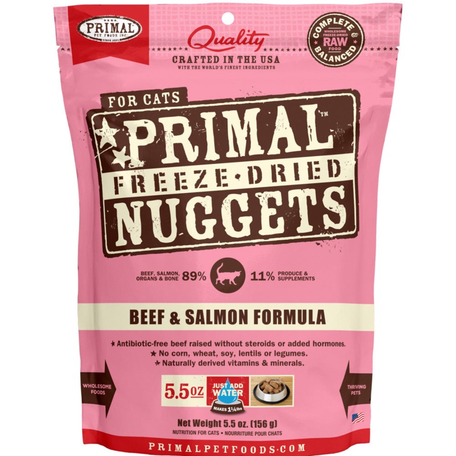 Cat Primal Freeze Dried | Primal Freeze Dried Nuggets Grain Free Beef & Salmon Formula Cat Food