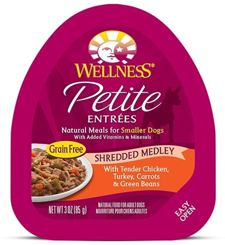 Dog Wellness | Wellness Small Breed Natural Petite Entrees Shredded Medley With Tender Chicken, Turkey, Carrots And Green Beans Dog Food Tray