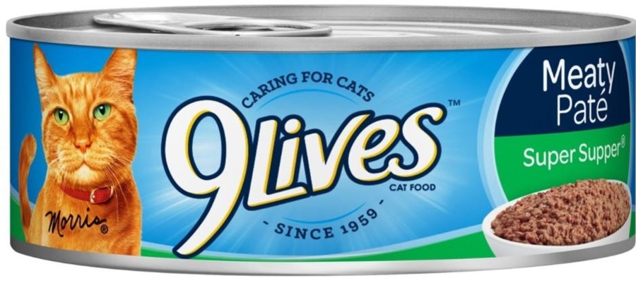 Cat 9 Lives Wet Food | 9 Lives Meaty Pate Super Supper Canned Cat Food