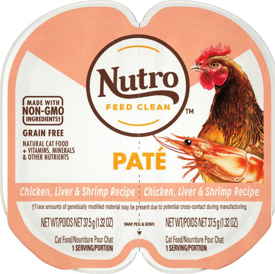 Cat Nutro Wet Food | Nutro Perfect Portions Adult Grain Free Chicken, Liver & Shrimp Pate Wet Cat Food Trays