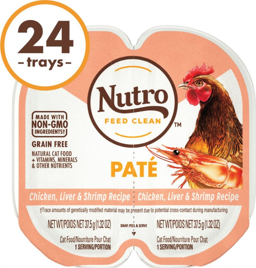 Cat Nutro Wet Food | Nutro Perfect Portions Adult Grain Free Chicken, Liver & Shrimp Pate Wet Cat Food Trays