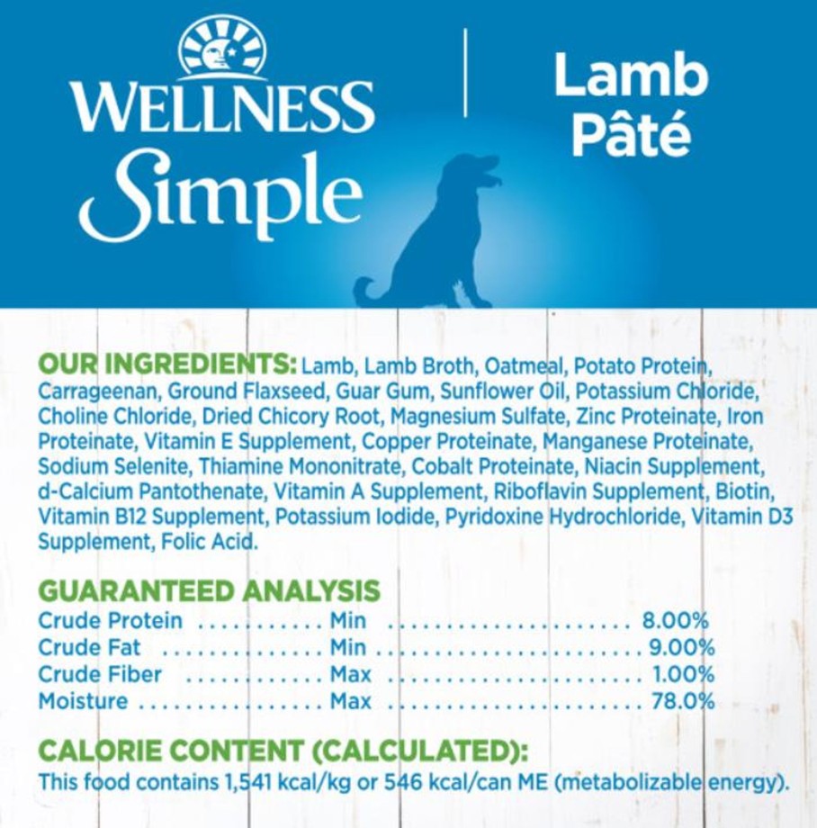 Dog Wellness | Wellness Simple Natural Limited Ingredient Diet Lamb And Oatmeal Recipe Wet Canned Dog Food