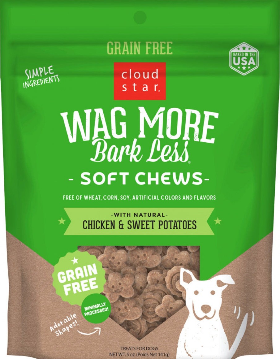 Dog Cloud Star | Cloud Star Wag More Bark Less Soft Chews Grain Free Chicken & Sweet Potato Dog Treats