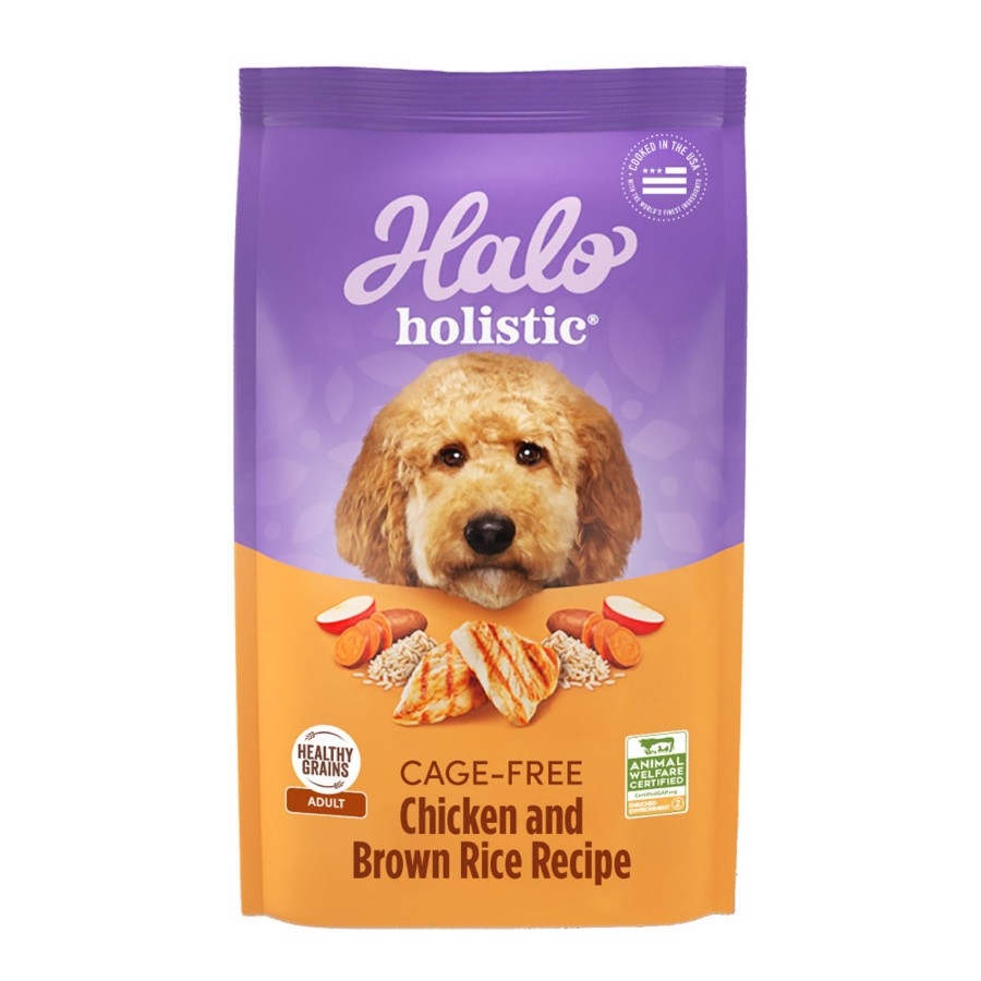 Dog Halo Dry Food | Halo Holistic Complete Digestive Health Chicken And Brown Rice Dog Food Recipe Adult Dry Dog Food