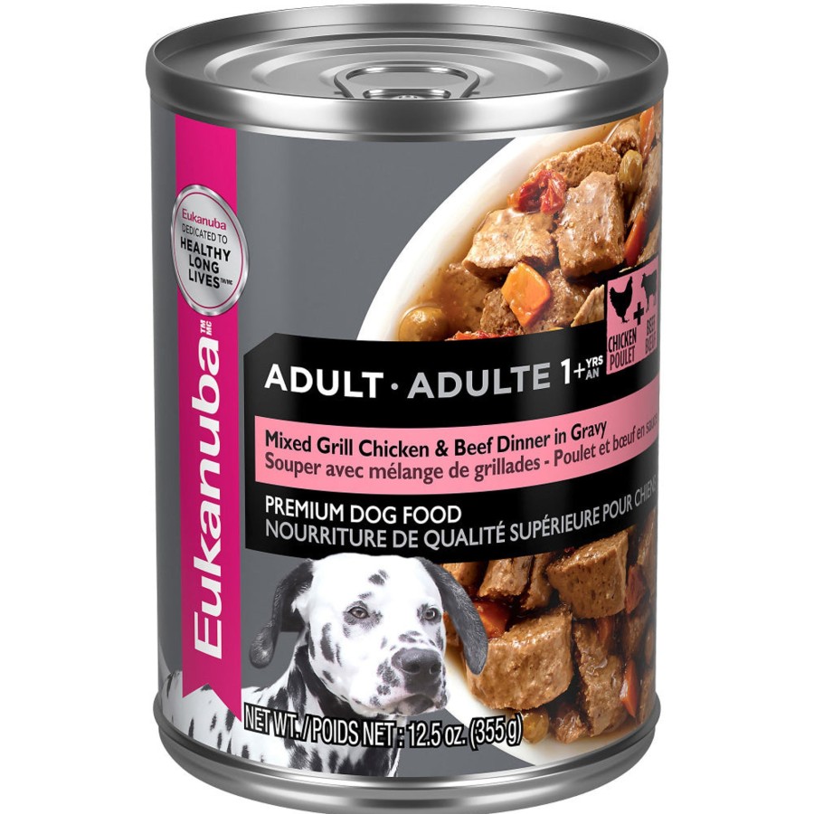 Dog EUKANUBA Wet Food | Adult Mixed Grill Beef & Chicken Dinner In Gravy Canned Dog Food