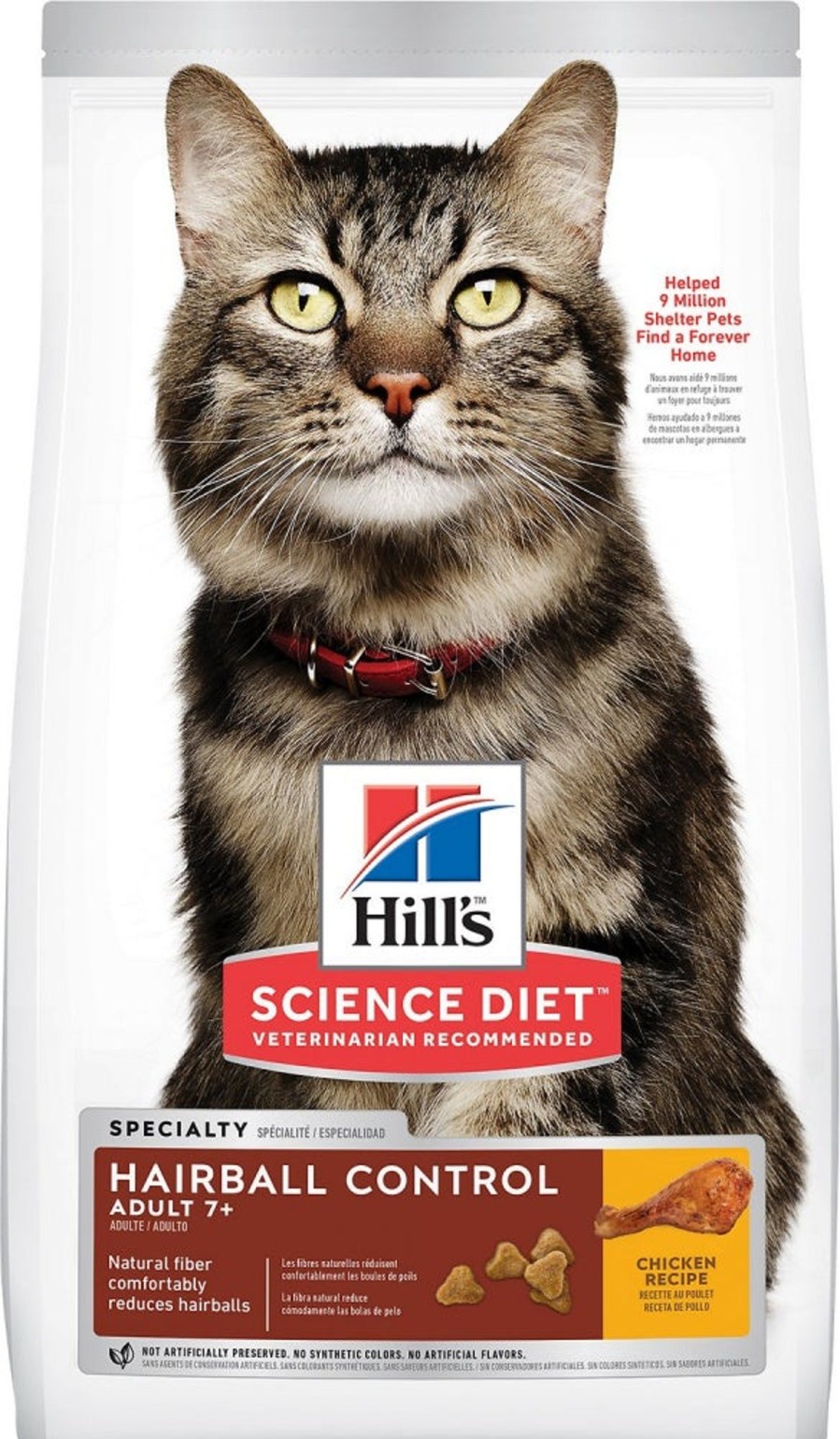 Cat Hill's Science Diet Dry Food | Hill'S Science Diet Adult 7+ Hairball Control Chicken Recipe Dry Cat Food