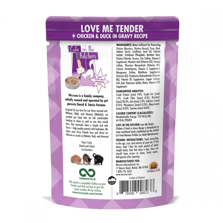 Cat Weruva Wet Food | Weruva Cats In The Kitchen Love Me Tender Pouches Wet Cat Food