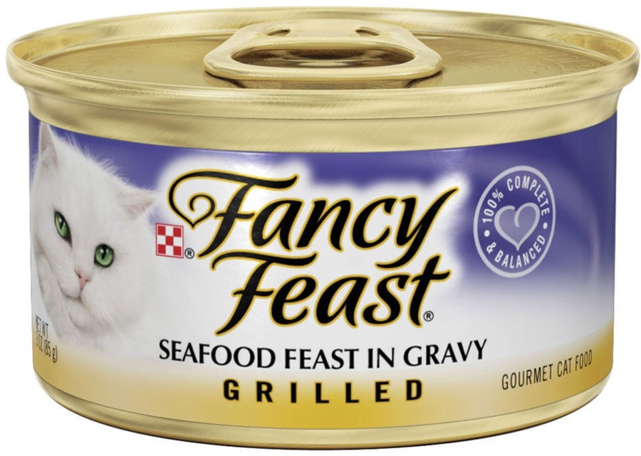 Cat Fancy Feast Wet Food | Fancy Feast Grilled Seafood Feast In Gravy Cat Food Canned