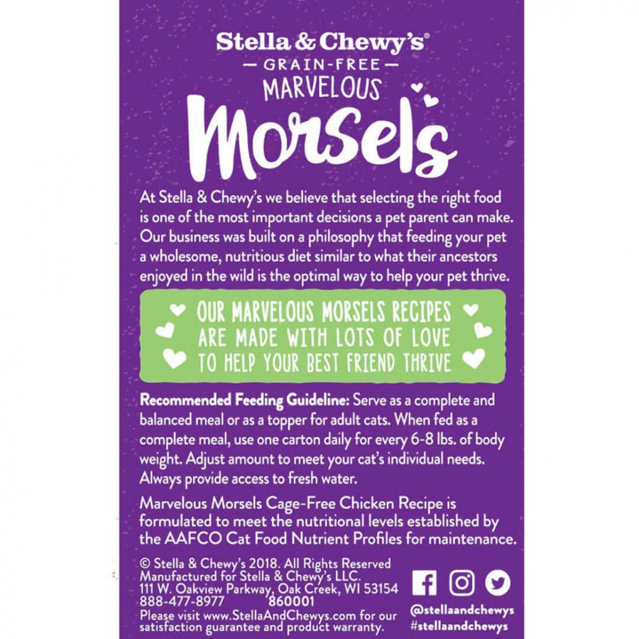 Cat Stella u0026 Chewy's Raw Natural Pet Food Wet Food | Stella & Chewy'S Marvelous Morsels Cage Free Chicken Recipe Wet Cat Food