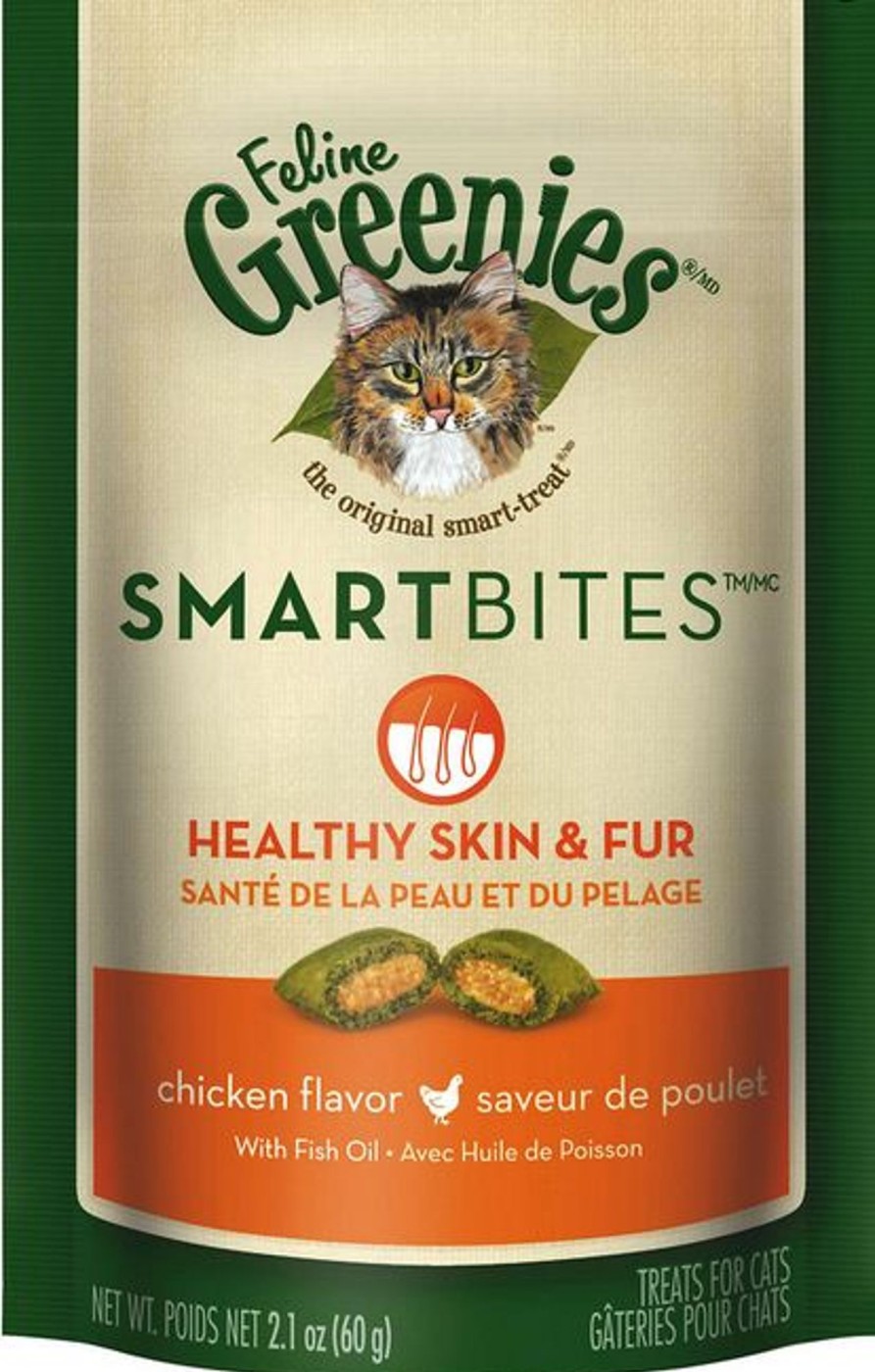 Cat Greenies | Greenies Smartbites Skin And Fur Chicken Cat Treats