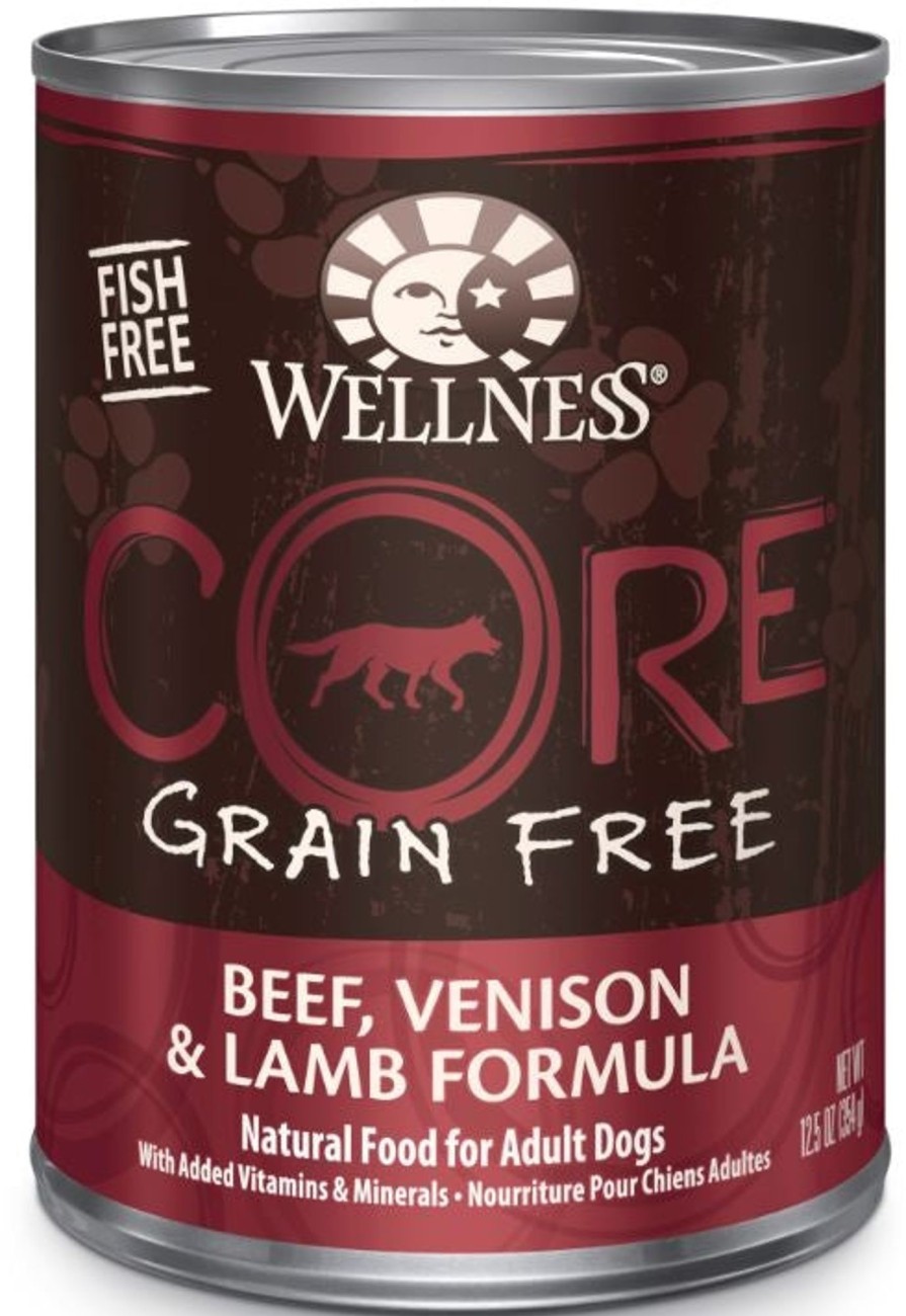 Dog Wellness Wet Food | Wellness Core Grain Free Natural Beef, Venison And Lamb Recipe Wet Canned Dog Food