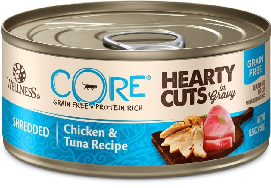 Cat Wellness Wet Food | Wellness Core Natural Grain Free Hearty Cuts Chicken And Tuna Canned Cat Food