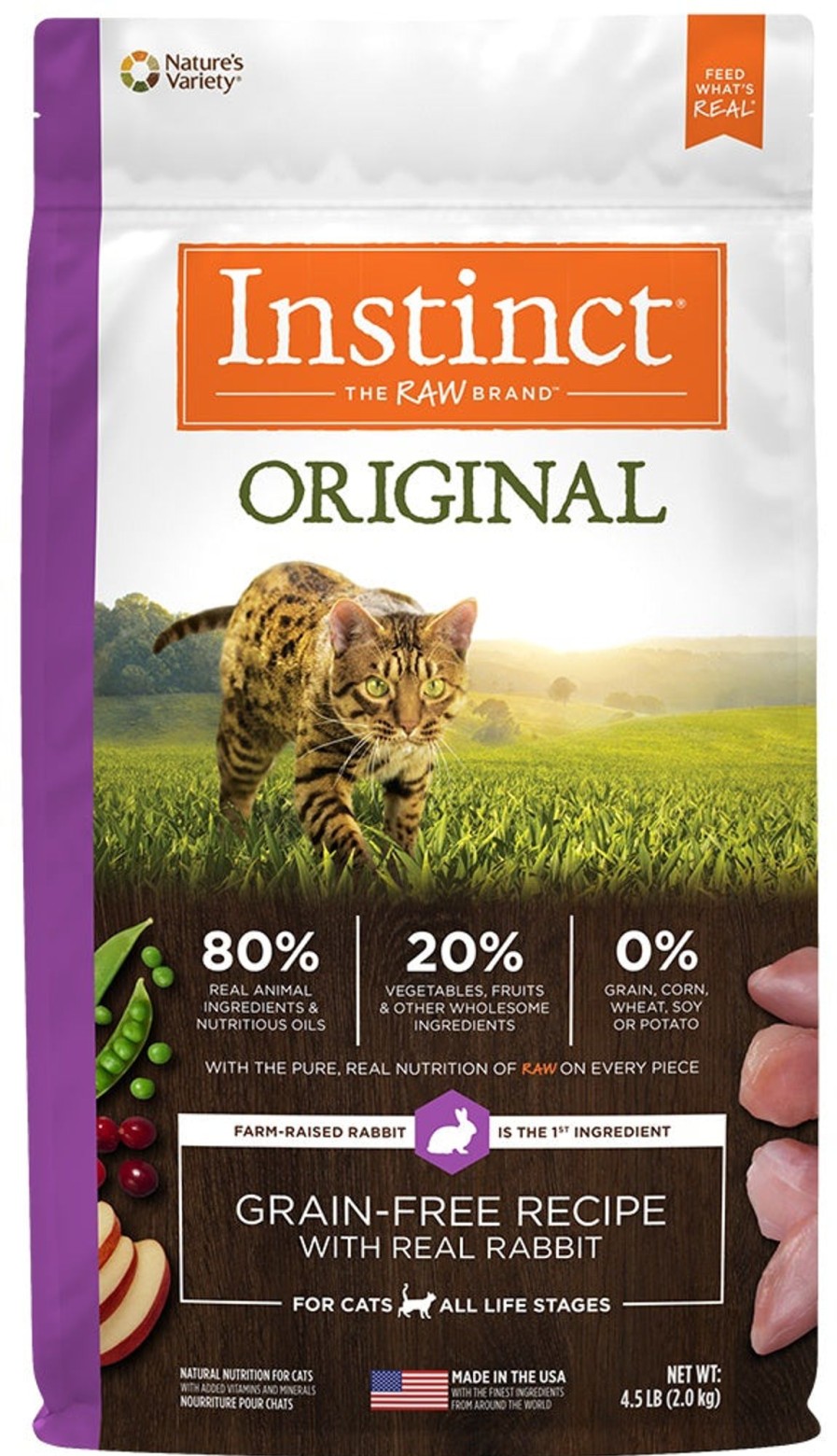 Cat Nature's Variety Freeze Dried | Instinct Original Grain Free Recipe With Real Rabbit Natural Dry Cat Food