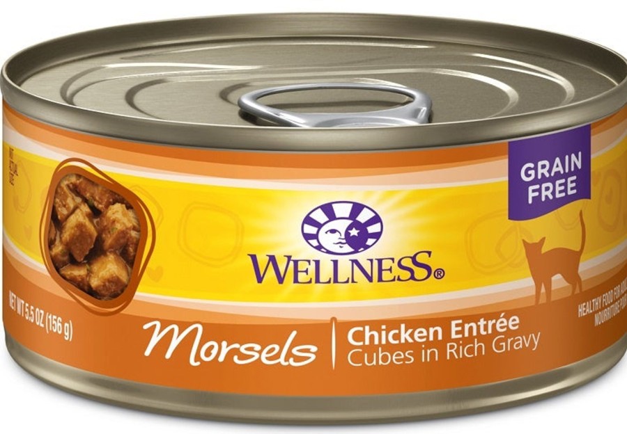 Cat Wellness Wet Food | Wellness Grain-Free Natural Cubed Chicken Recipe Wet Canned Cat Food