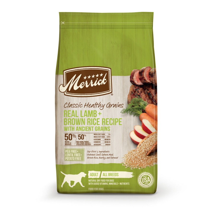 Dog Merrick | Merrick Healthy Grains Premium Adult Dry Dog Food, Wholesome And Natural Kibble With Lamb And Brown Rice