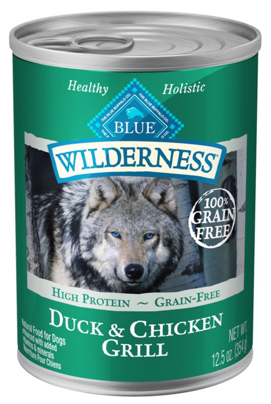 Dog Blue Buffalo Wet Food | Blue Buffalo Wilderness High-Protein Grain-Free Duck & Chicken Grill Adult Canned Dog Food