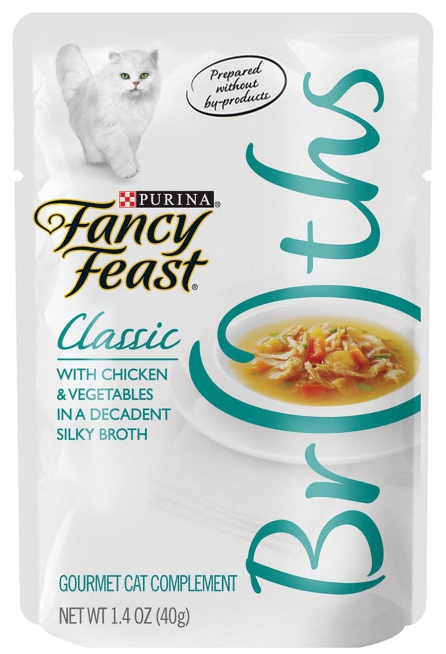 Cat Fancy Feast Wet Food | Fancy Feast Classic Broths With Chicken & Vegetables Supplemental Cat Food Pouches