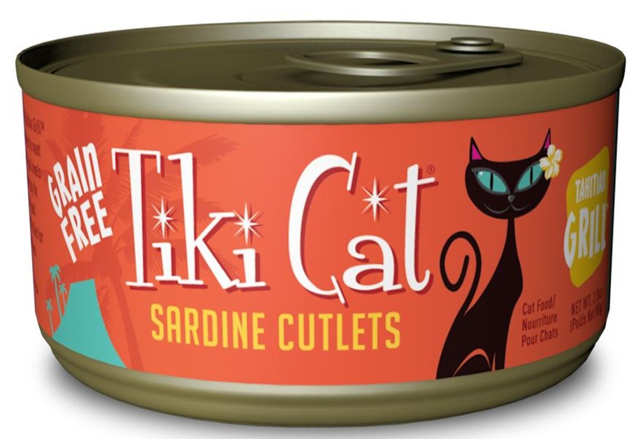 Cat Tiki Cat Wet Food | Tiki Cat Tahitian Grill Grain Free Sardine Cutlets Canned Cat Food