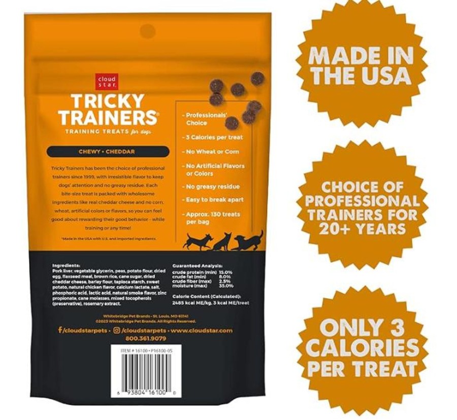 Dog Cloud Star | Cloud Star Tricky Trainers Soft & Chewy Cheddar Dog Treats