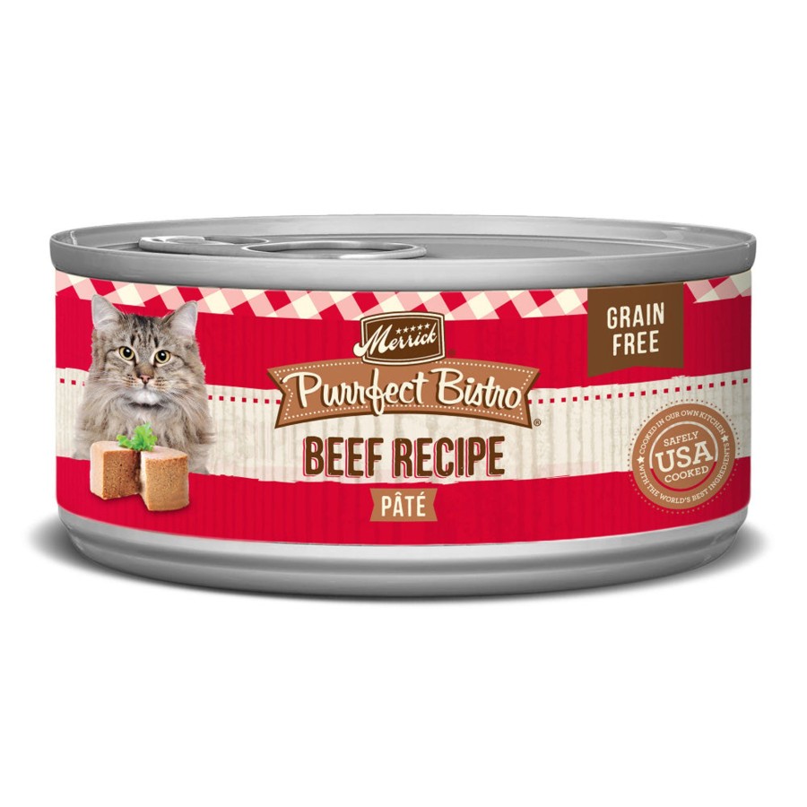 Cat Merrick Wet Food | Merrick Purrfect Bistro Grain Free Wet Cat Food Beef Recipe Pate