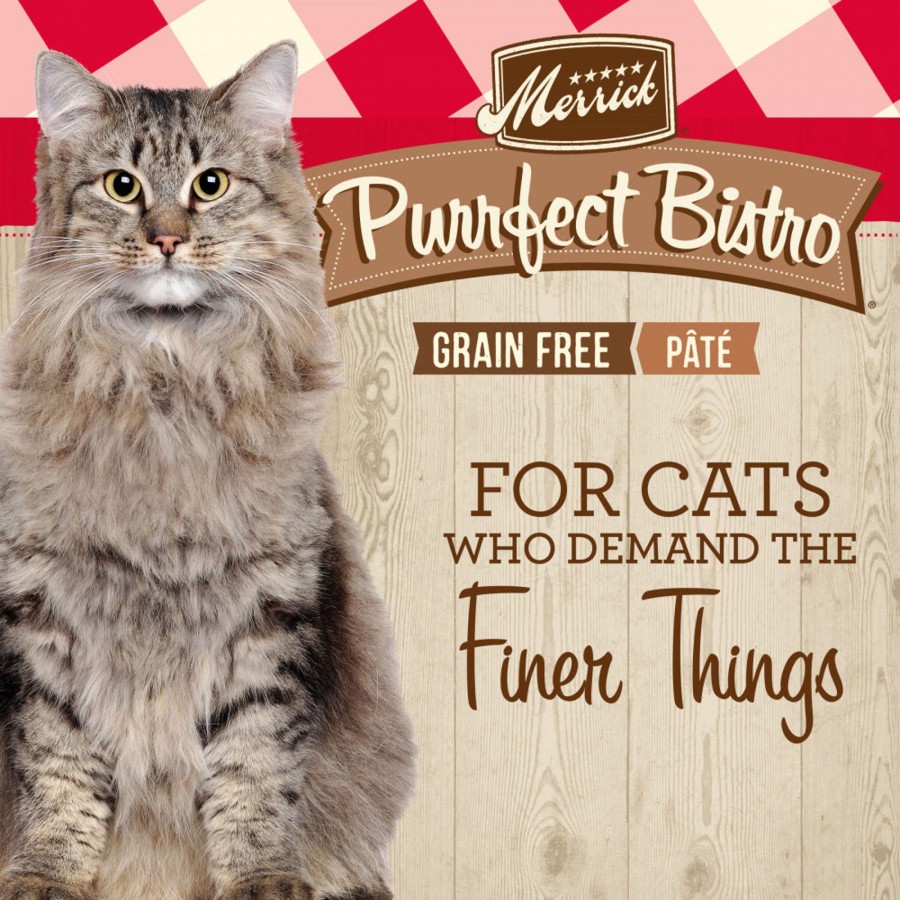 Cat Merrick Wet Food | Merrick Purrfect Bistro Grain Free Wet Cat Food Beef Recipe Pate