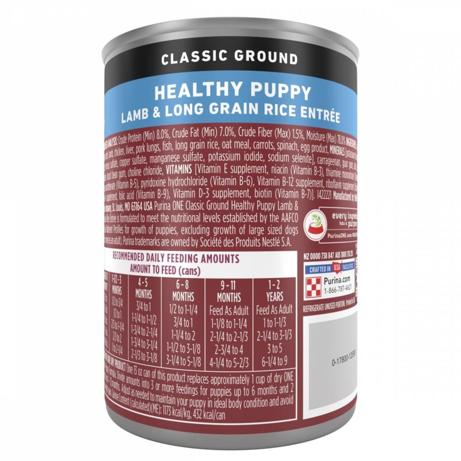 Cat Purina ONE Wet Food | Purina One Smartblend Classic Healthy Puppy Ground Lamb & Long Grain Rice Canned Dog Food