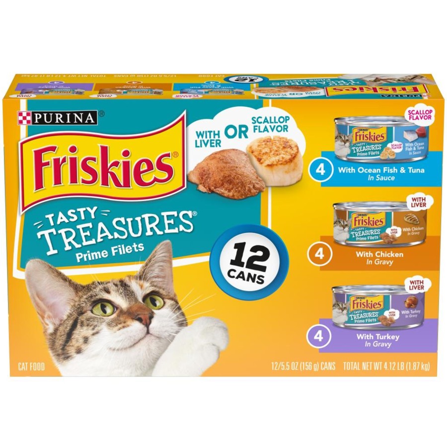 Cat Friskies Wet Food | Friskies Tasty Treasures Variety Pack Canned Cat Food