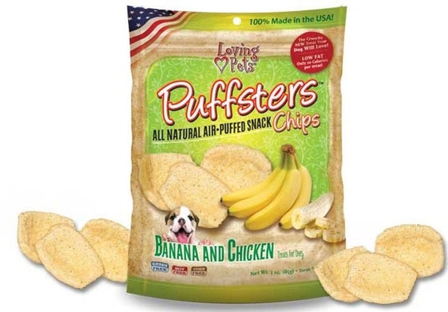 Dog Loving Pets | Loving Pets Puffsters Chips Banana And Chicken Dog Air Puffed Treats