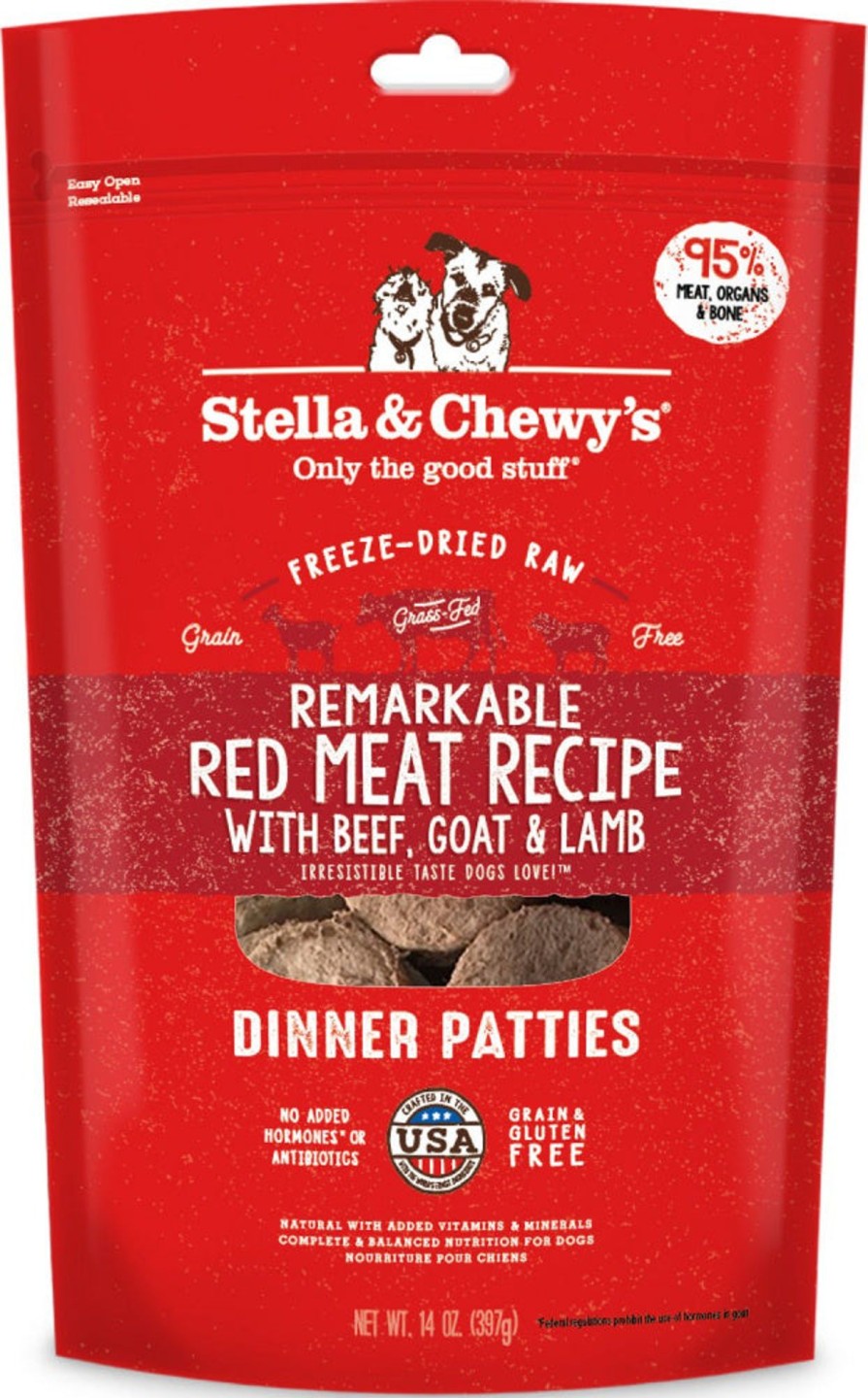 Dog Stella u0026 Chewy's | Stella & Chewy'S Remarkable Raw Red Meat Recipe Freeze Dried Dinner Patties Dog Food