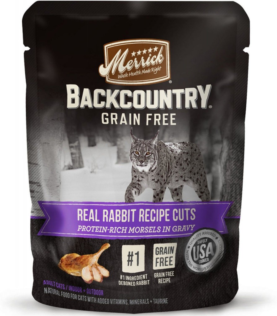 Cat Merrick Wet Food | Merrick Backcountry Grain Free Real Rabbit Cuts Recipe Cat Food Pouch