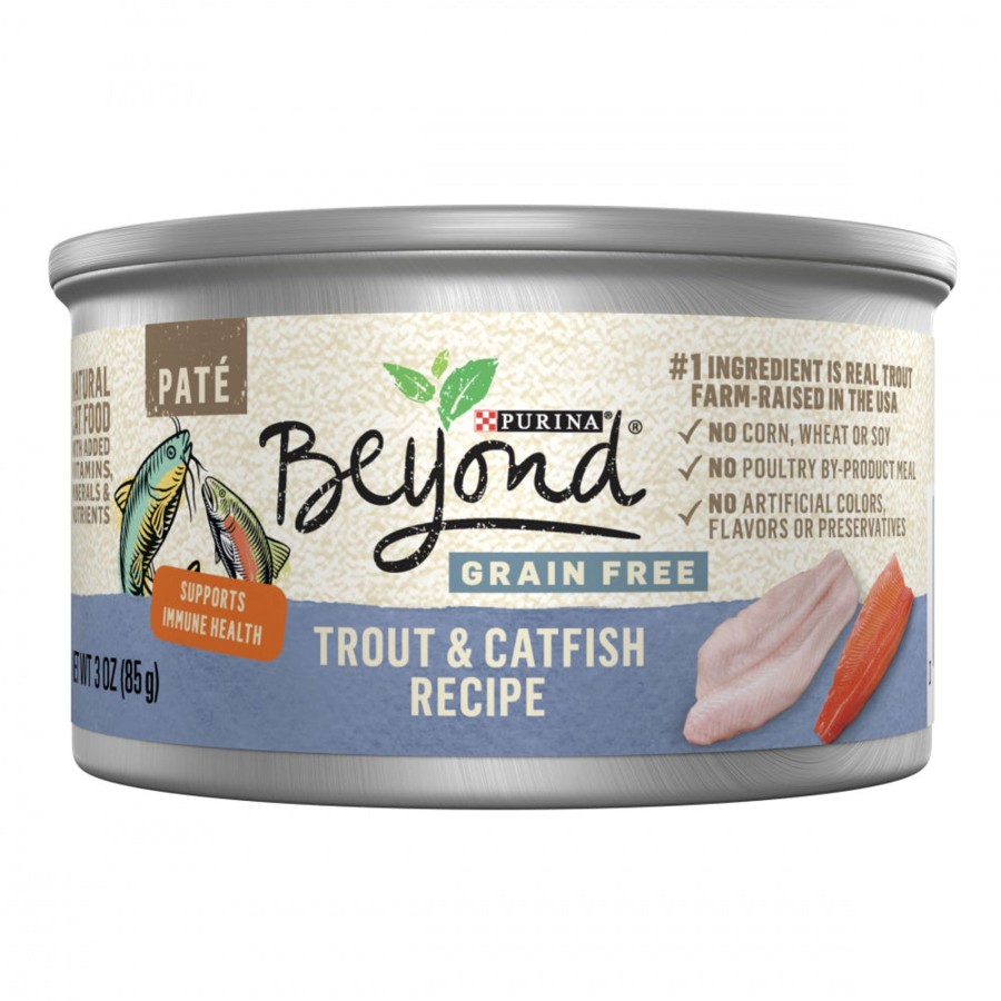 Cat Purina Beyond Wet Food | Purina Beyond Grain-Free Trout & Catfish Pate Recipe Canned Cat Food