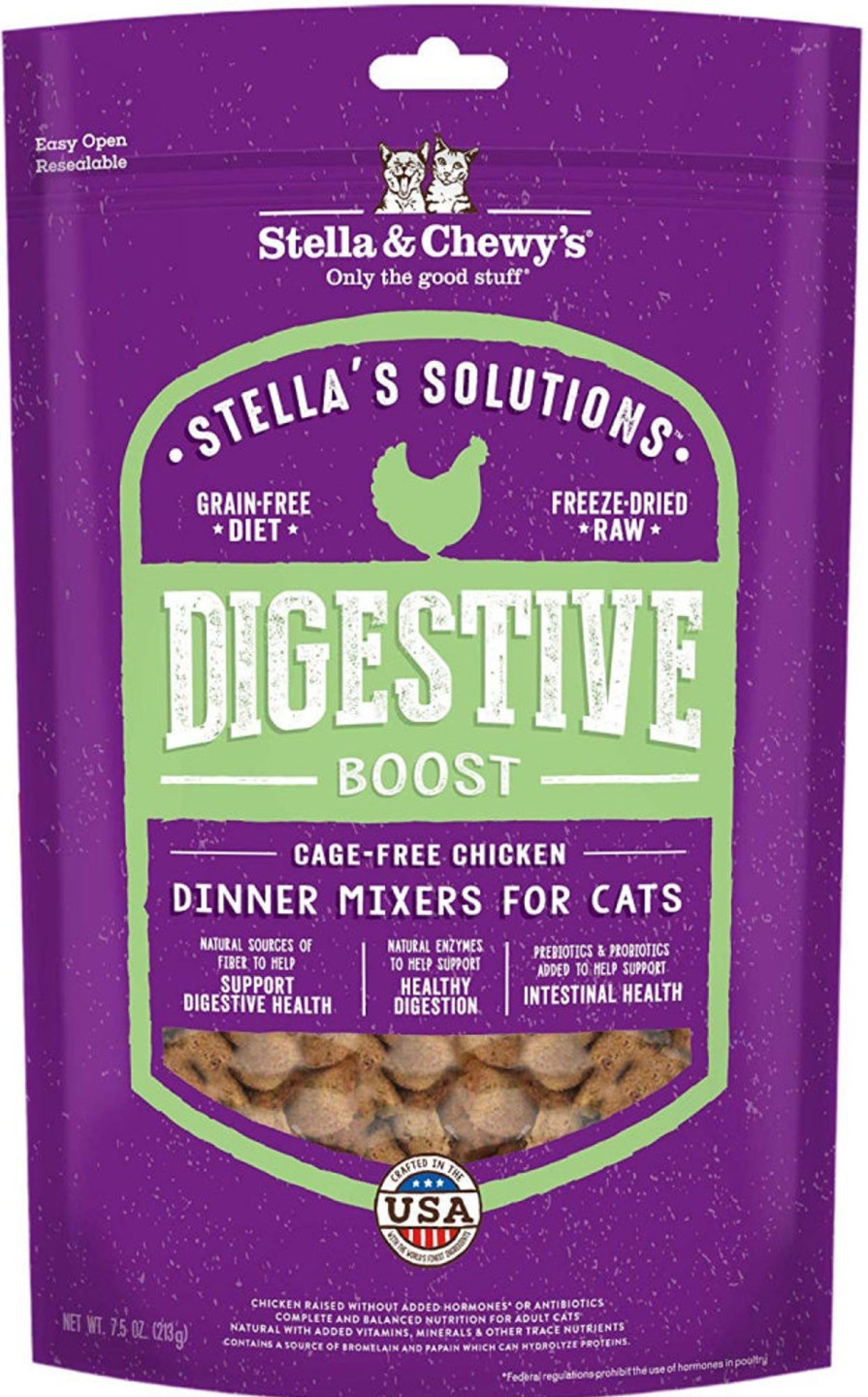 Cat Stella u0026 Chewy's Freeze Dried | Stella & Chewy'S Solutions Digestive Boost Cage Free Chicken Cat Food Dinner Mixers