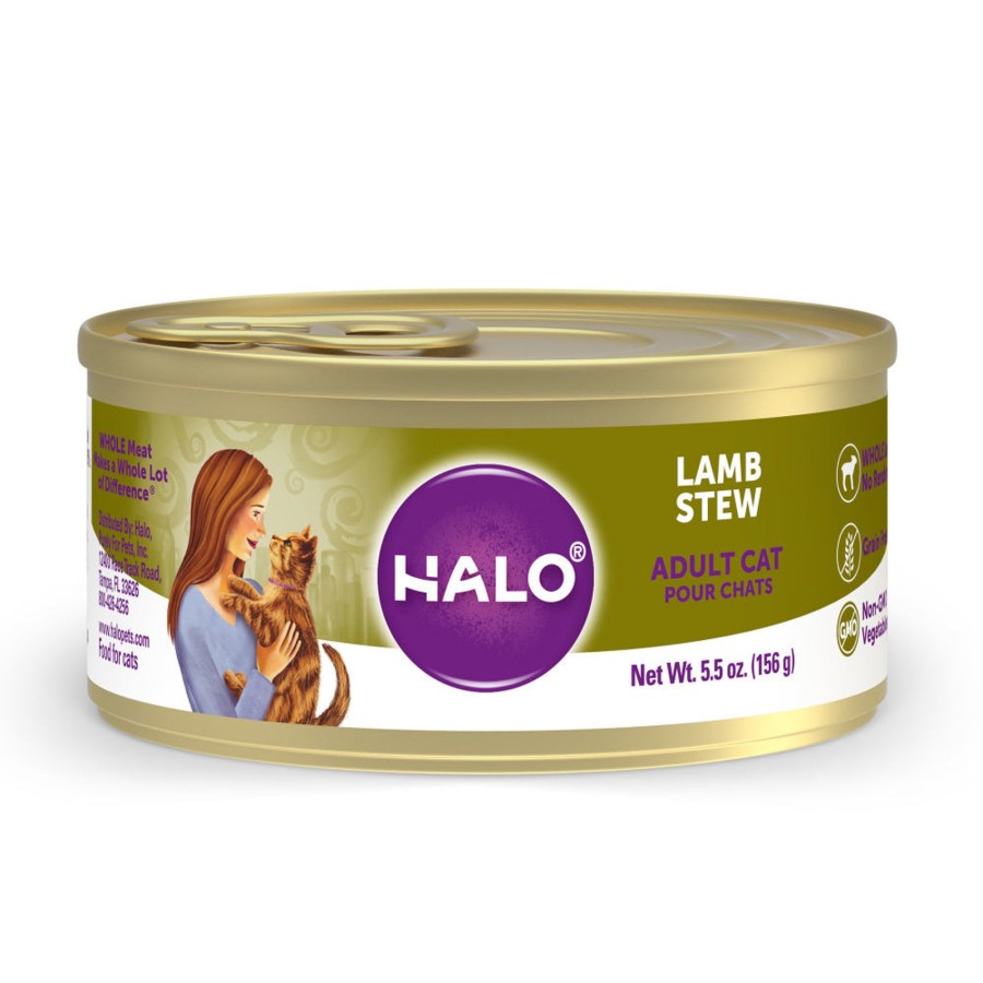 Cat Halo Wet Food | Halo Holistic Grain Free Adult Lamb Stew Canned Cat Food