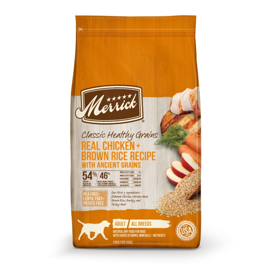 Dog Merrick | Merrick Healthy Grains Premium Adult Dry Dog Food Wholesome And Natural Kibble With Chicken And Brown Rice