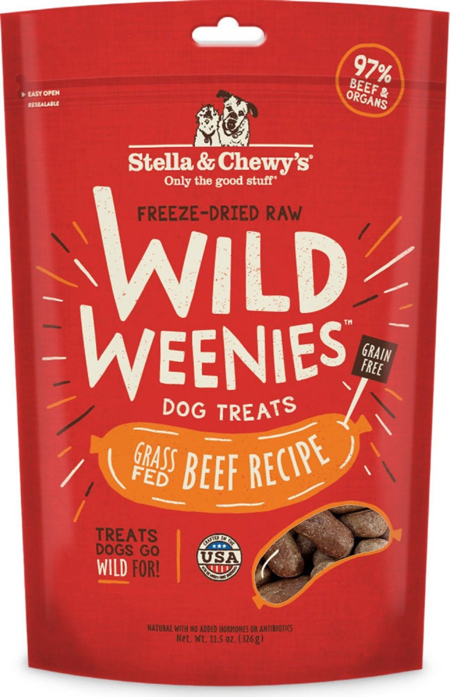 Dog Stella u0026 Chewy's | Stella & Chewy'S Wild Weenies Raw Beef Freeze Dried Raw Dog Treats