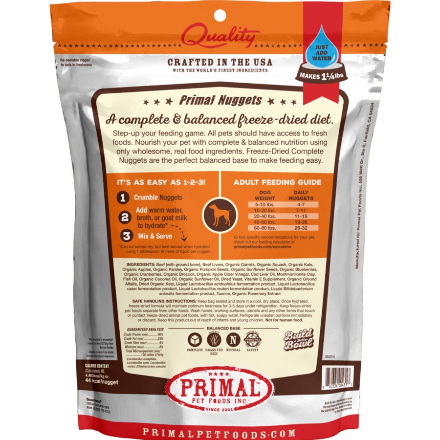 Dog Primal | Primal Freeze Dried Nuggets Grain Free Beef Formula Dog Food