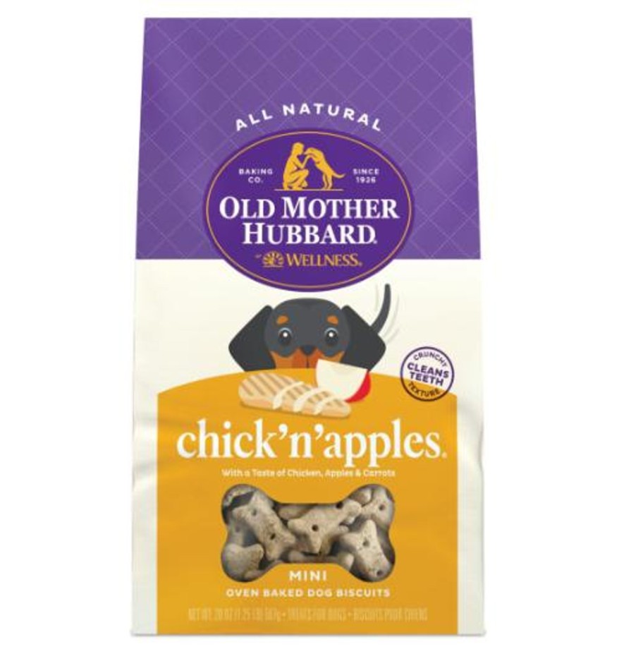 Dog Old Mother Hubbard | Old Mother Hubbard Crunchy Classic Natural Chick'N'Apples Mini Biscuits Dog Treats