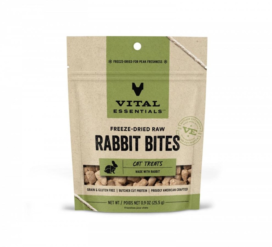 Cat Vital Essentials | Vital Essentials Vital Cat Freeze Dried Grain Free Rabbit Bites Cat Treats