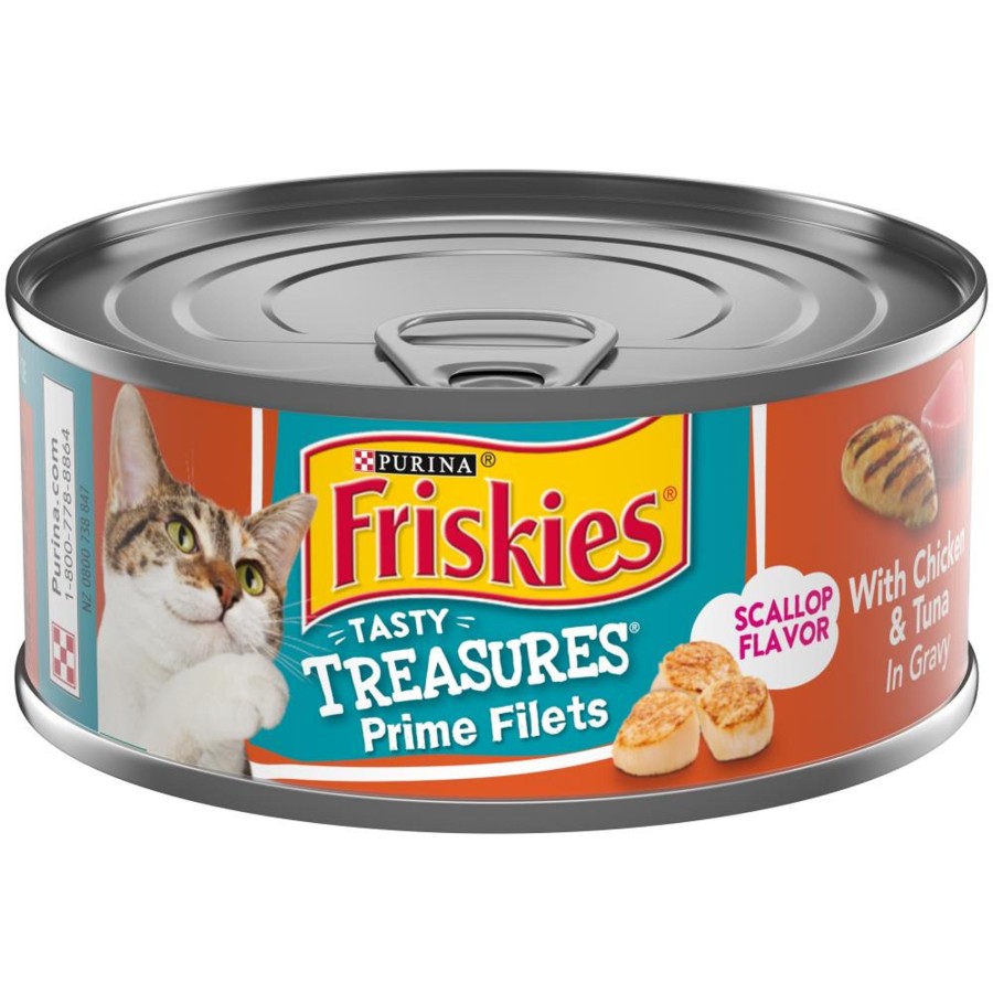 Cat Friskies Wet Food | Friskies Tasty Treasures Gravy Chicken, Tuna & Scallop Wet Cat Food