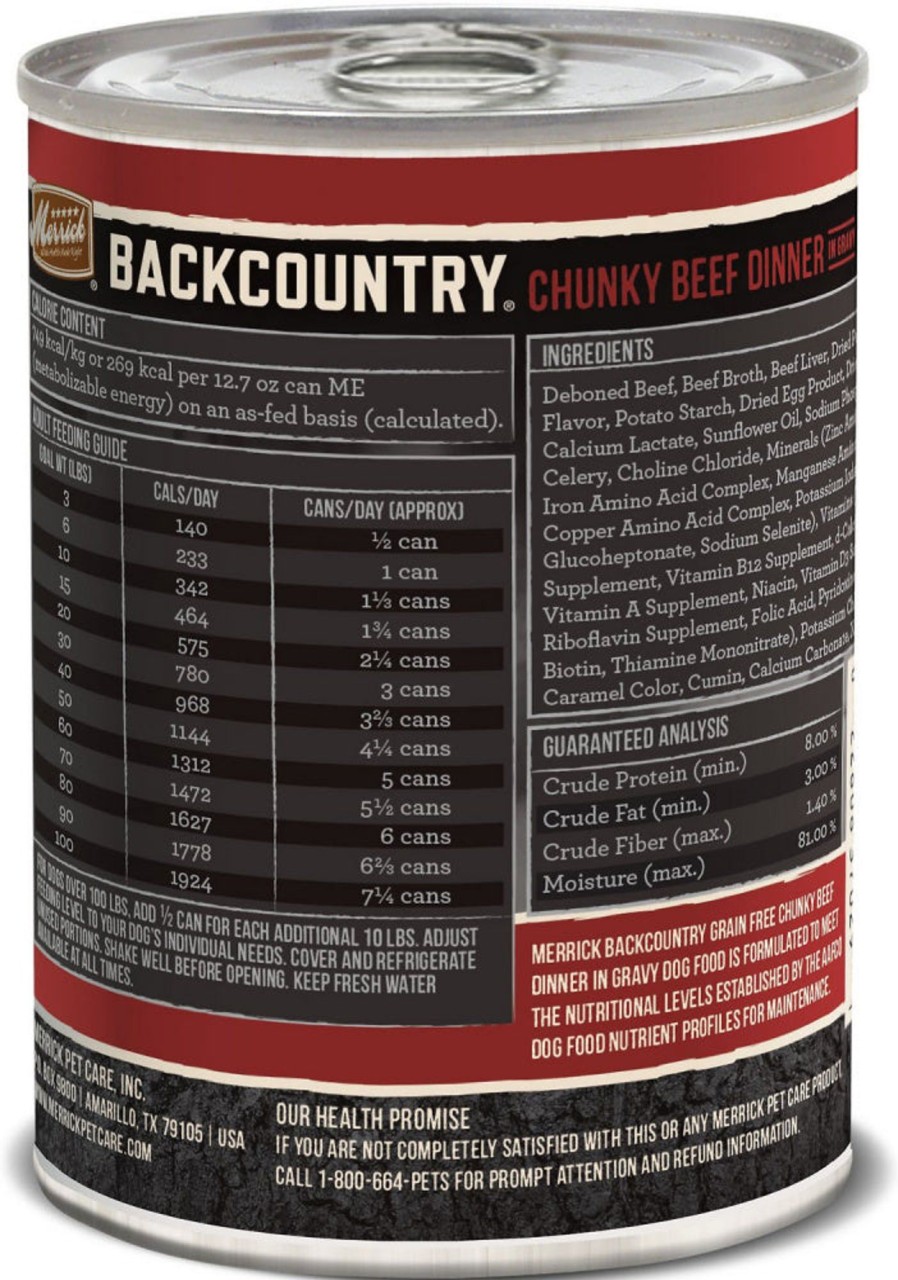 Dog Merrick | Merrick Backcountry Grain Free Chunky Beef Canned Dog Food