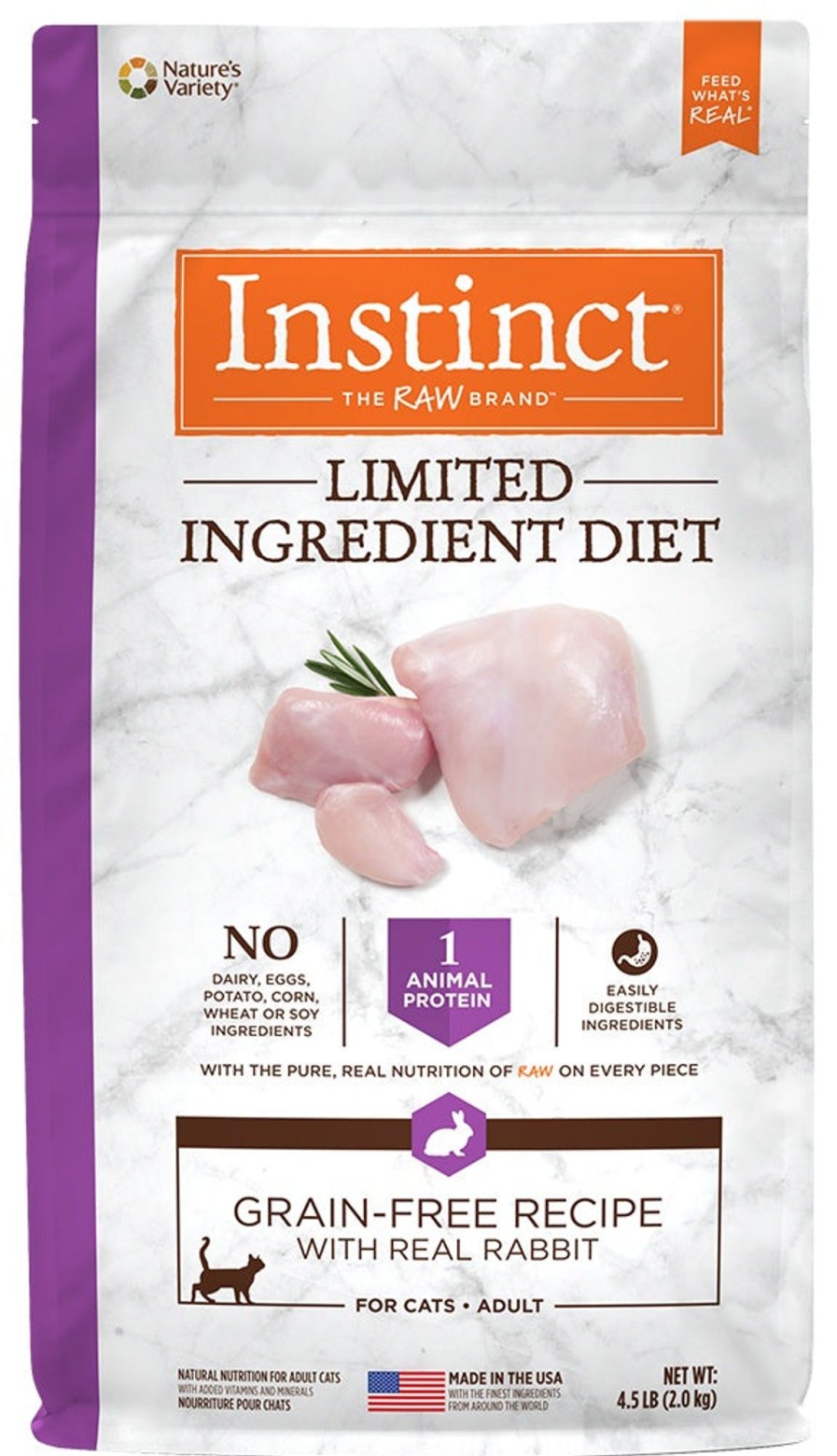 Cat Nature's Variety Freeze Dried | Instinct Limited Ingredient Diet Adult Grain Free Recipe With Real Rabbit Natural Dry Cat Food