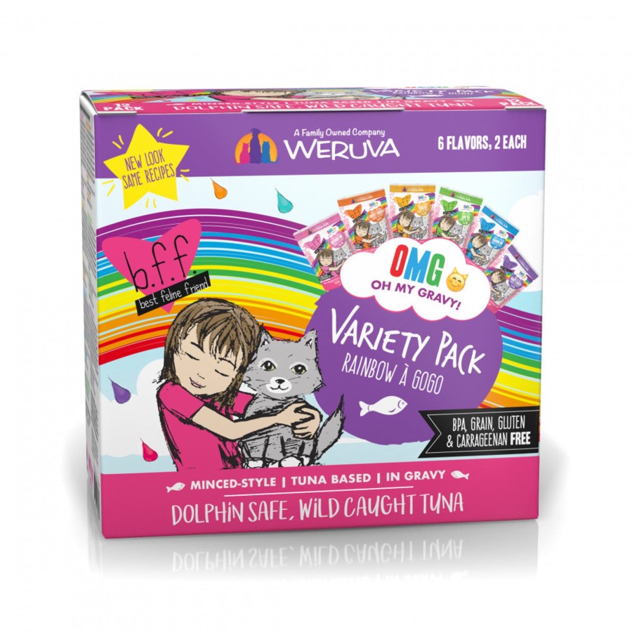 Cat Weruva Wet Food | Weruva Grain Free Bff Omg Rainbow A Go Go Cat Variety Pouches Pack