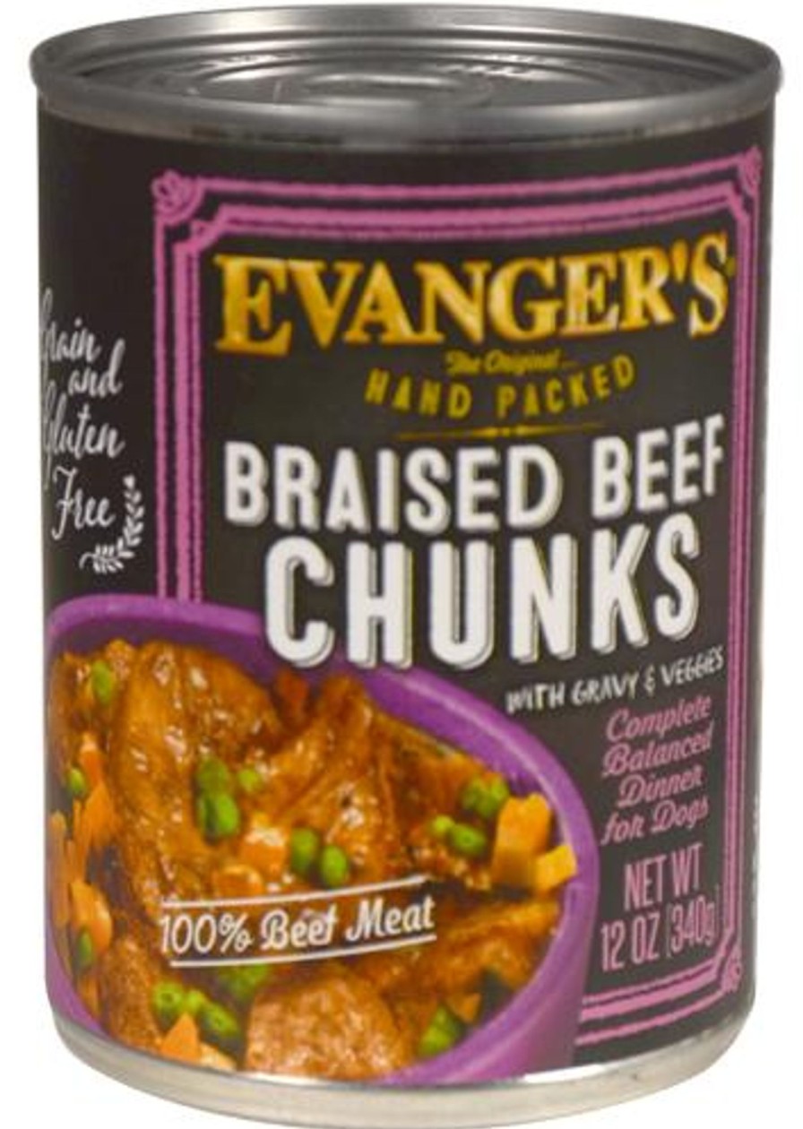 Dog Evangers | Evanger'S Hand Packed Grain Free Braised Beef Chunks With Gravy Canned Dog Food